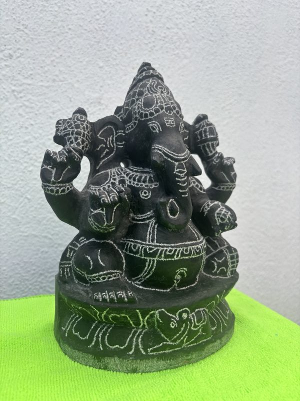 Lord Ganesha in Black Stone for Home - Image 3