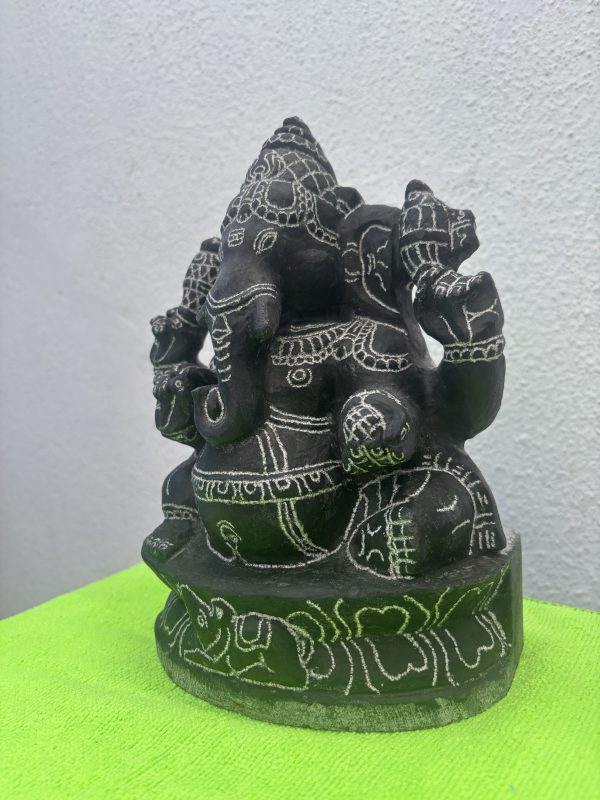 Lord Ganesha in Black Stone for Home - Image 4